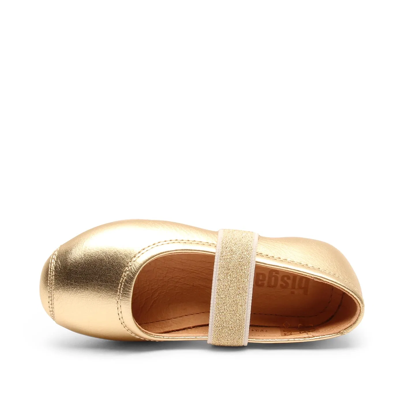 Детские балетки для девочек из натуральной кожи Ballet Bisgaard, Golden 02 Gold — фото 3