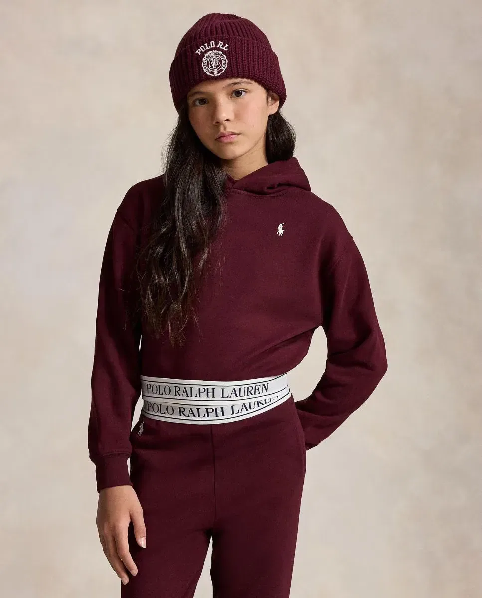 Детская худи для девочек с эластичной лентой с логотипом Polo Ralph Lauren, Burdeos — фото 2
