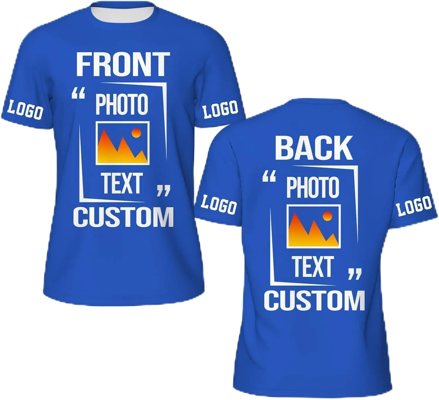Футболка с принтом Letter Print, Royal Blue