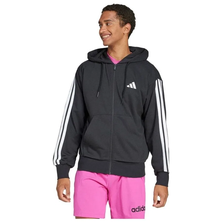 Мужская куртка-худи с флисом adidas M 3s Ft Fz Hd, Черный — фото 3