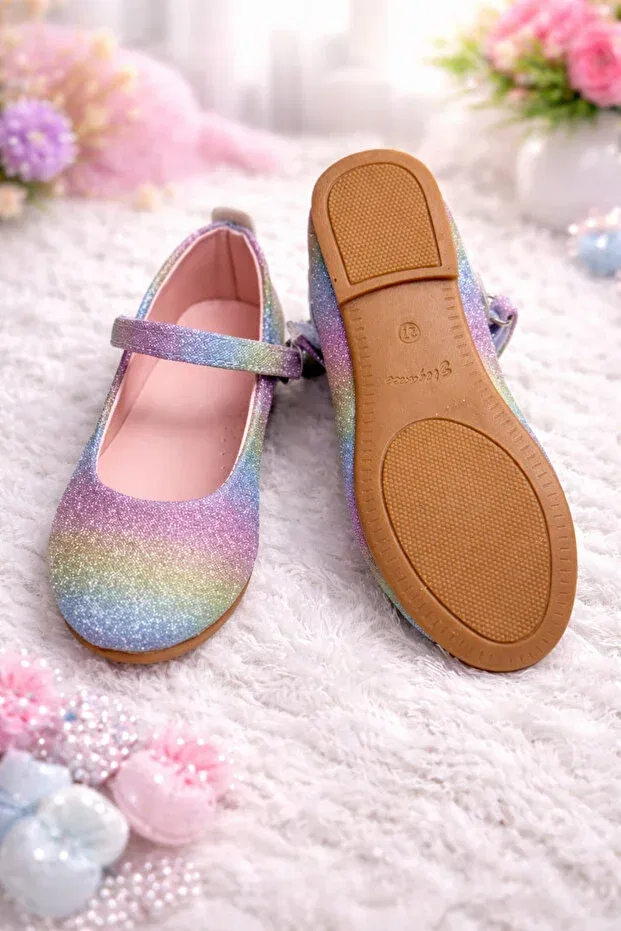 Детские балетки для девочек разноцветные Turkuaz Ayakkabı, Multicolor — фото 2