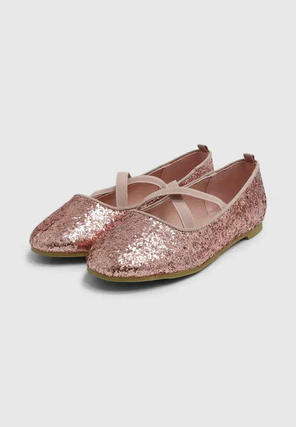Туфли с пайетками Ankle strap ballet pumps Terranova, розовый — фото 2