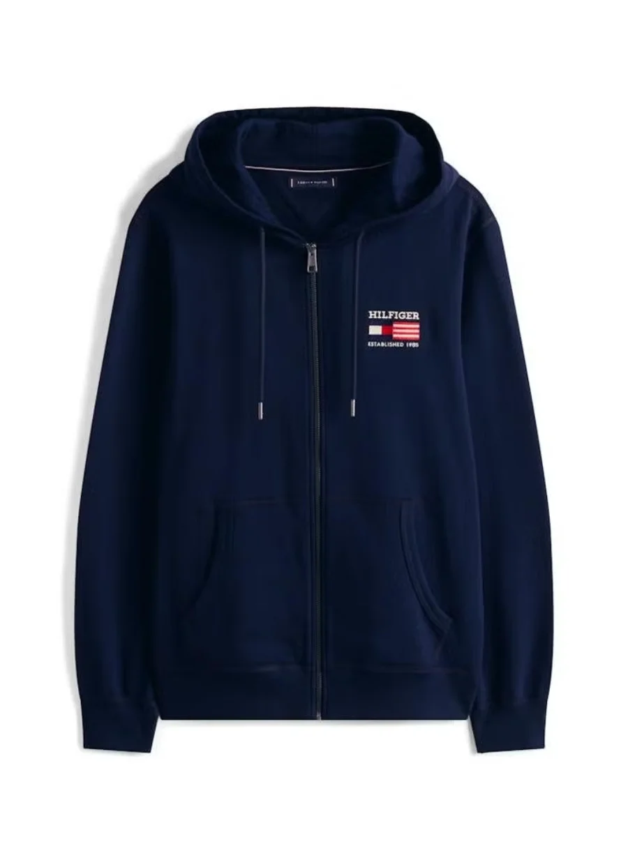 Худи Tommy Hilfiger Americana Zip-Through, синий — фото 4