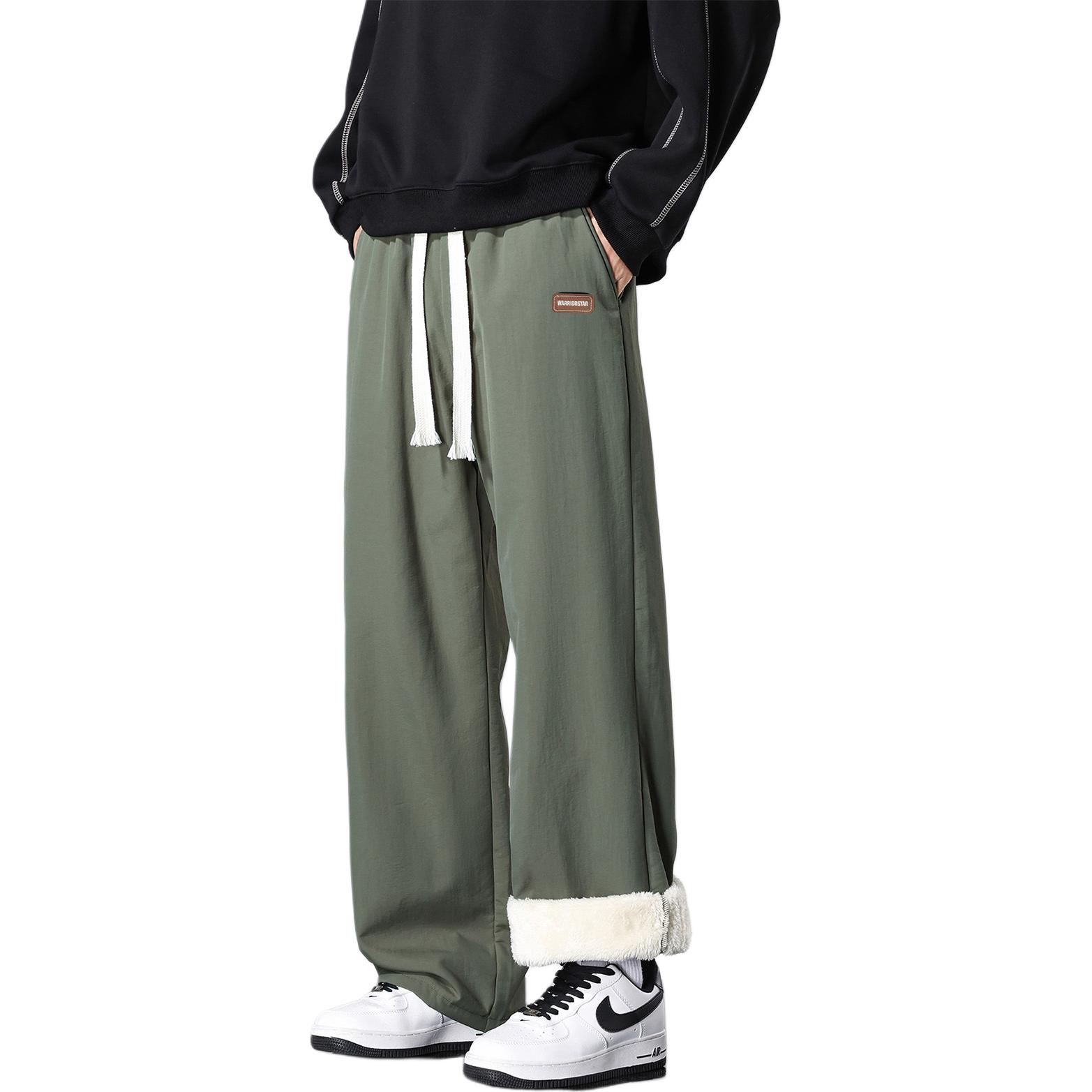 

Хлопковые брюки Unisex утепленные с флисовой подкладкой прямого кроя WARRIOR, зеленый[free diy badge]