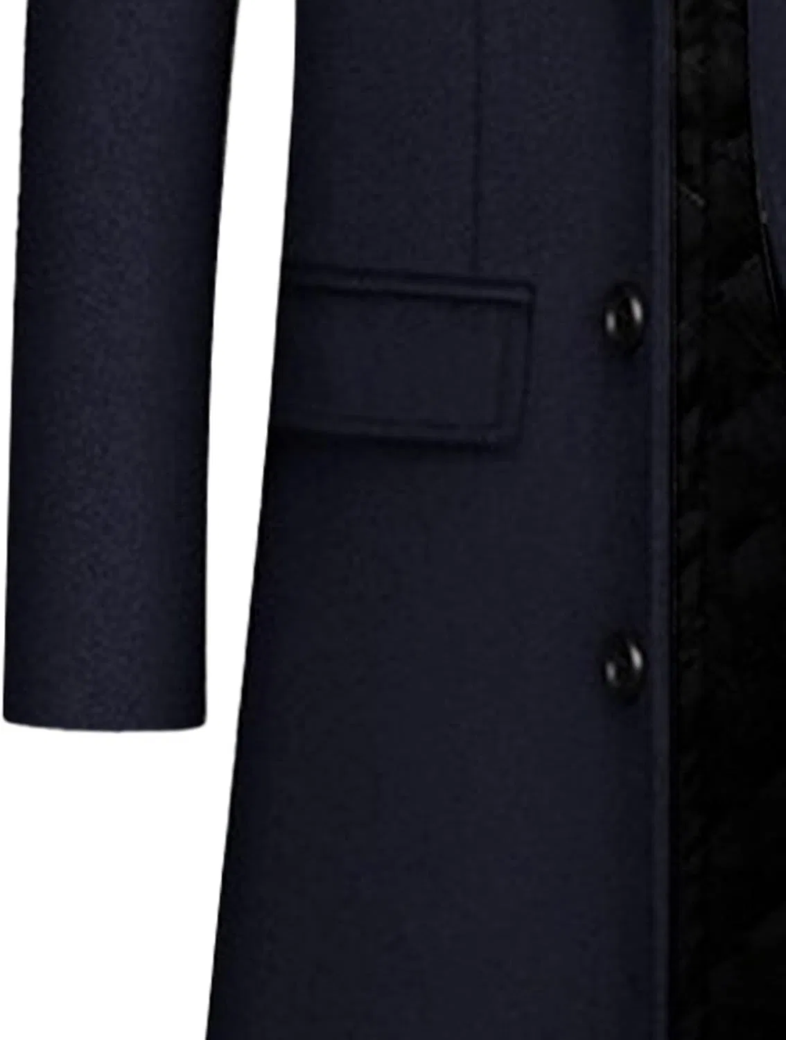 Мужское пальто из шерстяной смеси с лацканами, Classic Stylish Business Overcoat, синий — фото 4