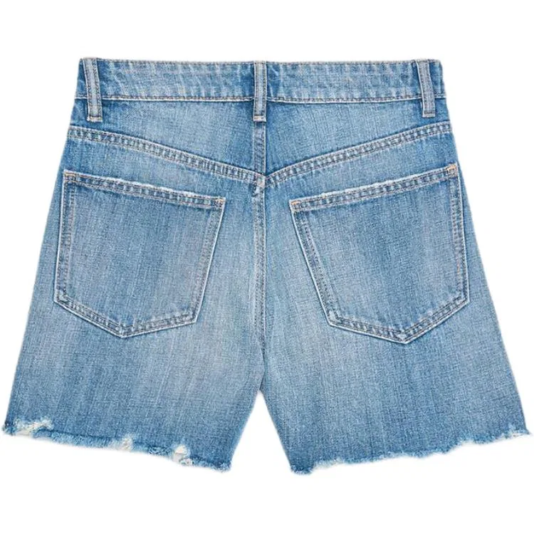 Женские джинсовые шорты с разрывами Indigo ZARA, Indigo — фото 3