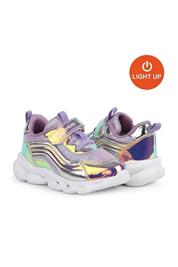 Детские туфли для девочек с LED-подсветкой Buckhead, Lilac-Green — фото 4