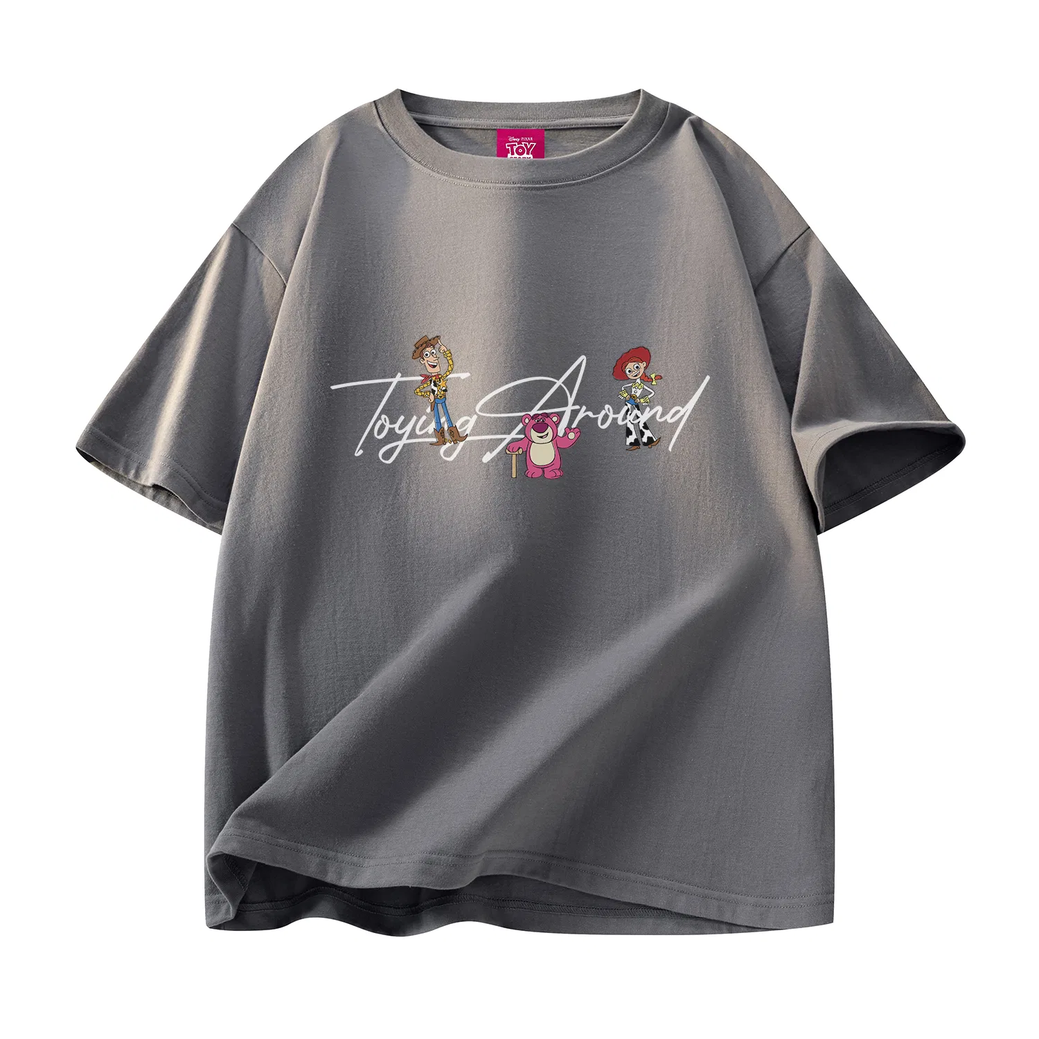 Детская футболка с принтом Disney T Shirts Unisex Crew Neck Thin Straight Fit Disney, Dark Gray