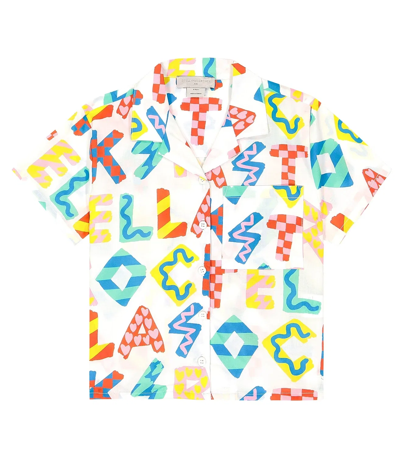 Рубашка из хлопка с принтом Stella Mccartney Kids, белый