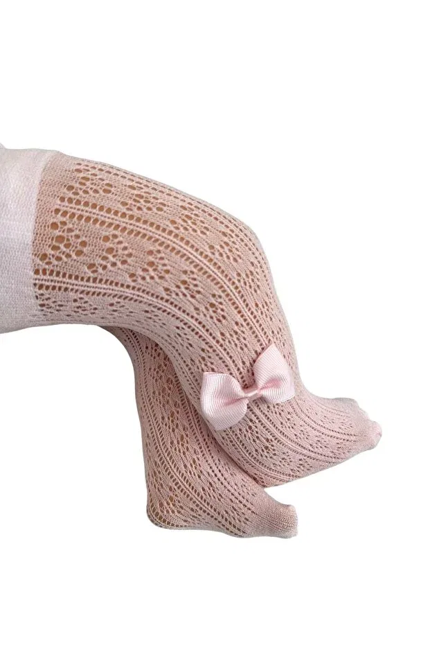 Детские колготки для девочек с отделкой OriEtta Accessoried Baby Tights Daymod, Pink