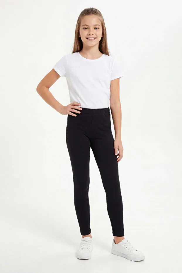 Детские леггинсы для девочек хлопковые Basics Arma Yıldız, Black-3 — фото 2