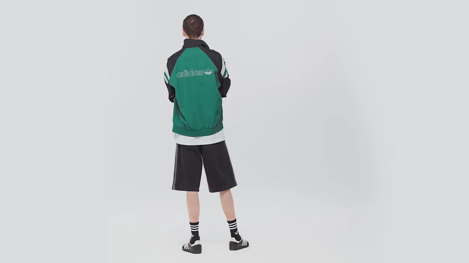 Мужское/Женское худи-джерси с молнией, свободный крой, модель Track Top Adidas, Green — фото 2