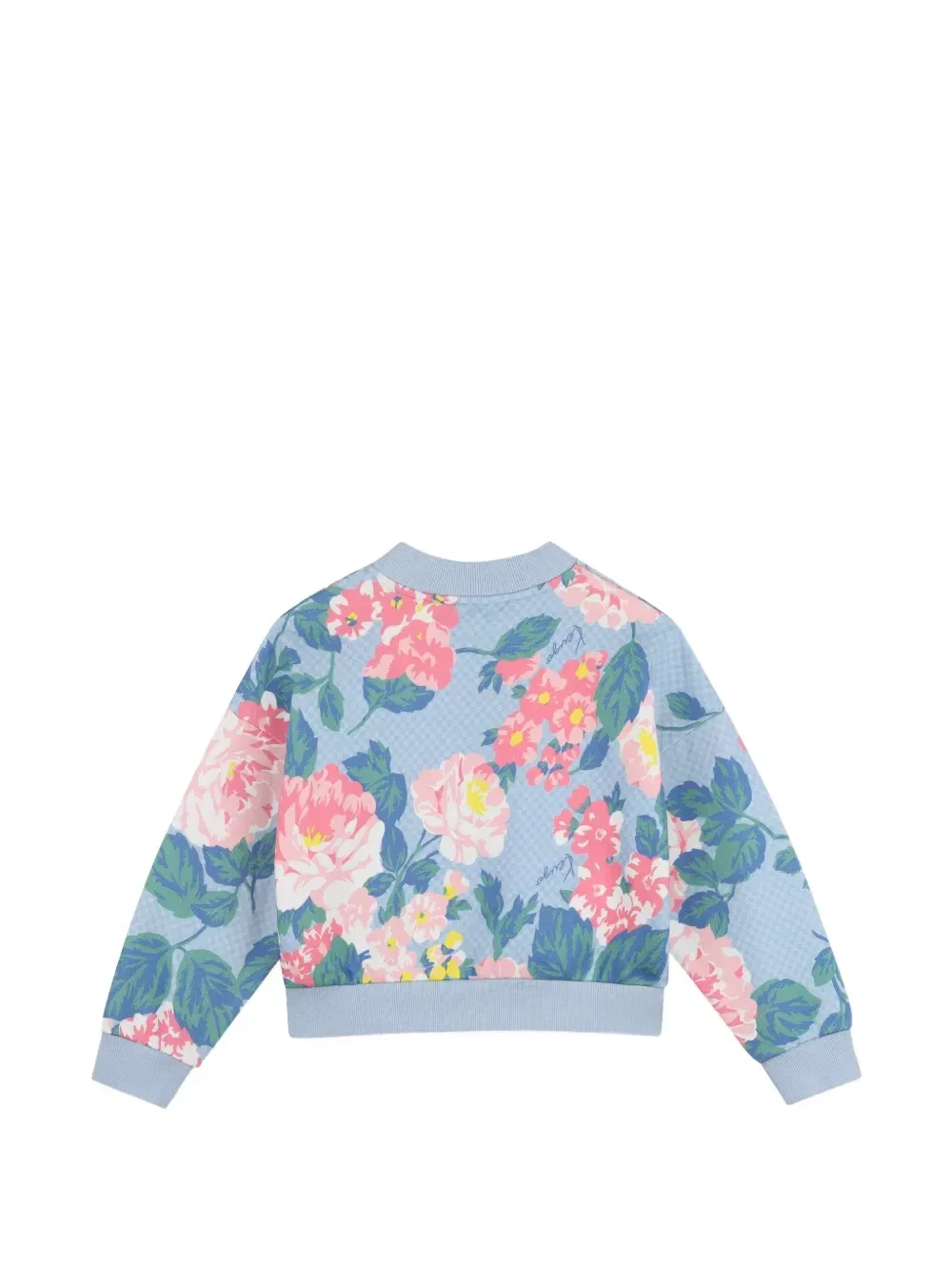 Толстовка с цветочным принтом Kenzo Kids, синий — фото 2