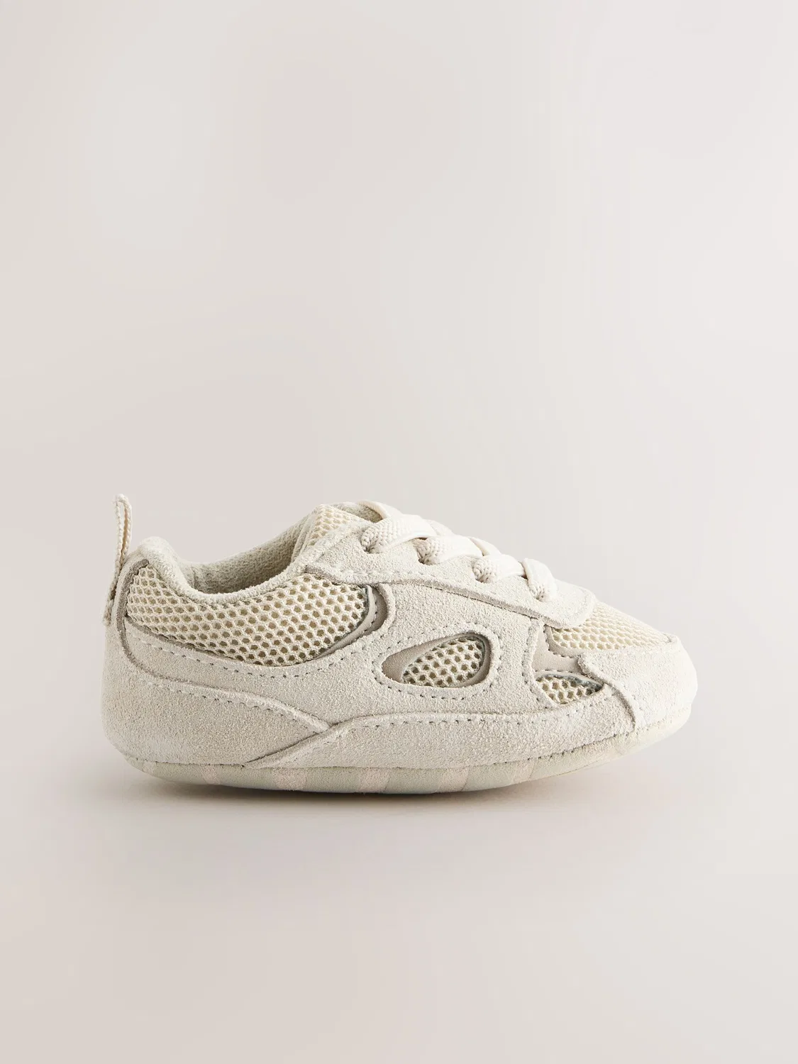 Кроссовки с эластичными шнурками Neutral Baby Elastic Lace Slip-Ons Trainers Next, нейтральный — фото 2