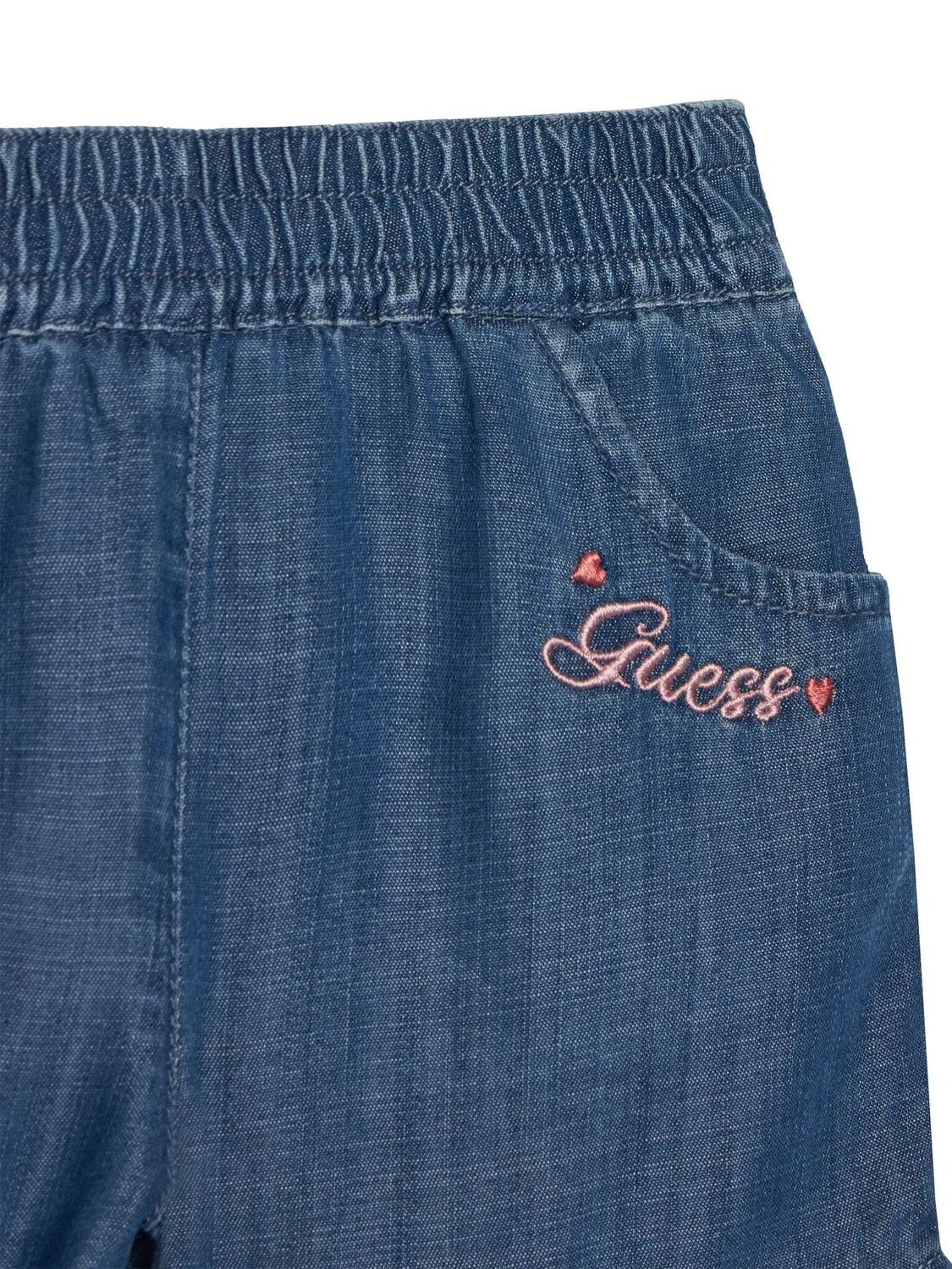 Джинсовые шорты стандартного кроя для девочки Guess, синий — фото 3