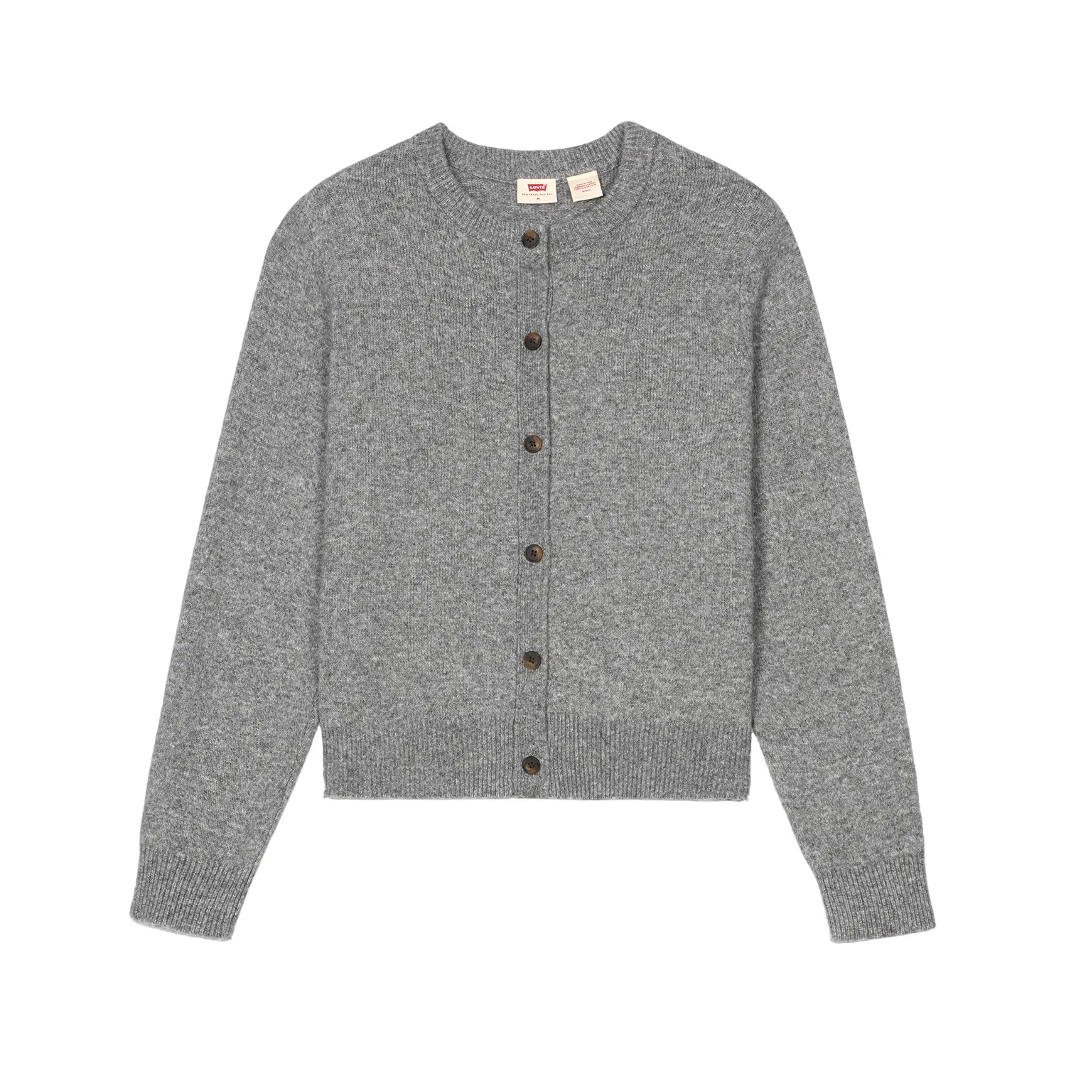 Женский свитер с круглым вырезом, прямой крой, серый, Levis