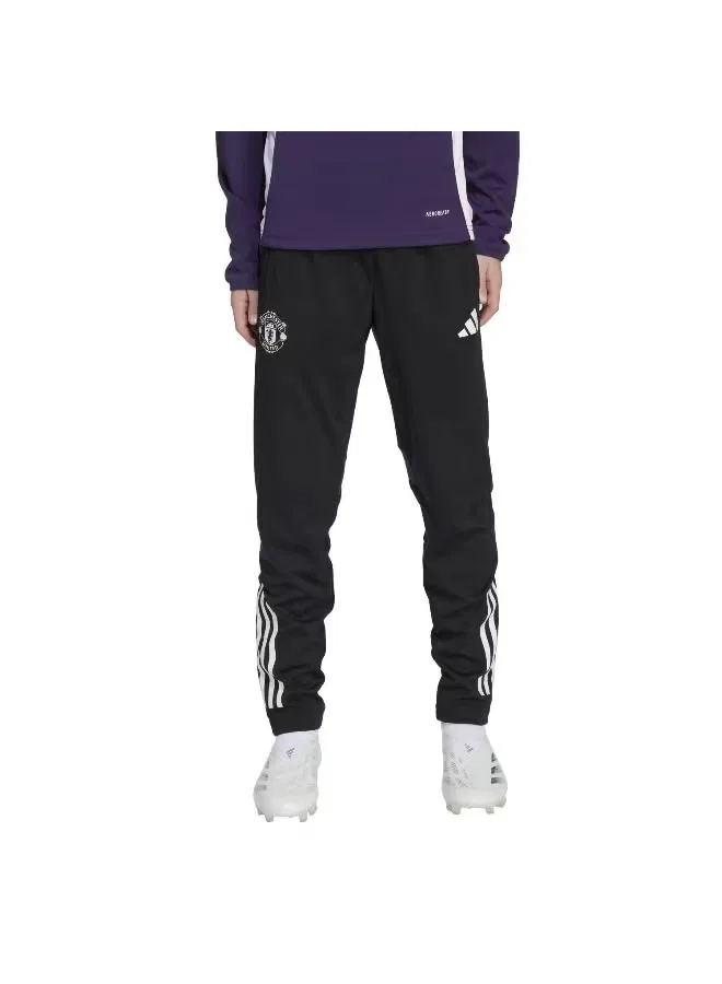Штаны тренировочные детские с логотипом Manchester United 25/26 Adidas, черный — фото 2