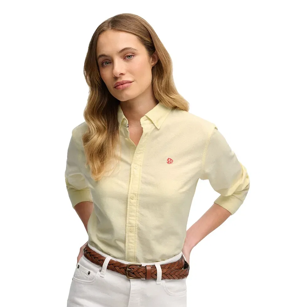 Женская рубашка с длинным рукавом Slim Oxford Bd Superdry, Yellow