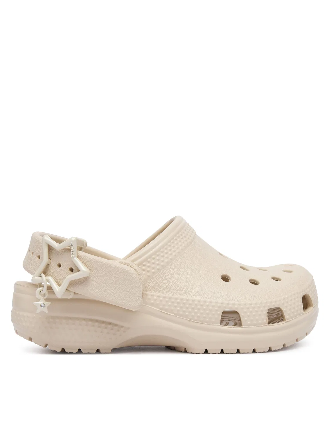 Шлепанцы для девочки Classic Star Buckle Clog Crocs, светло-бежевый