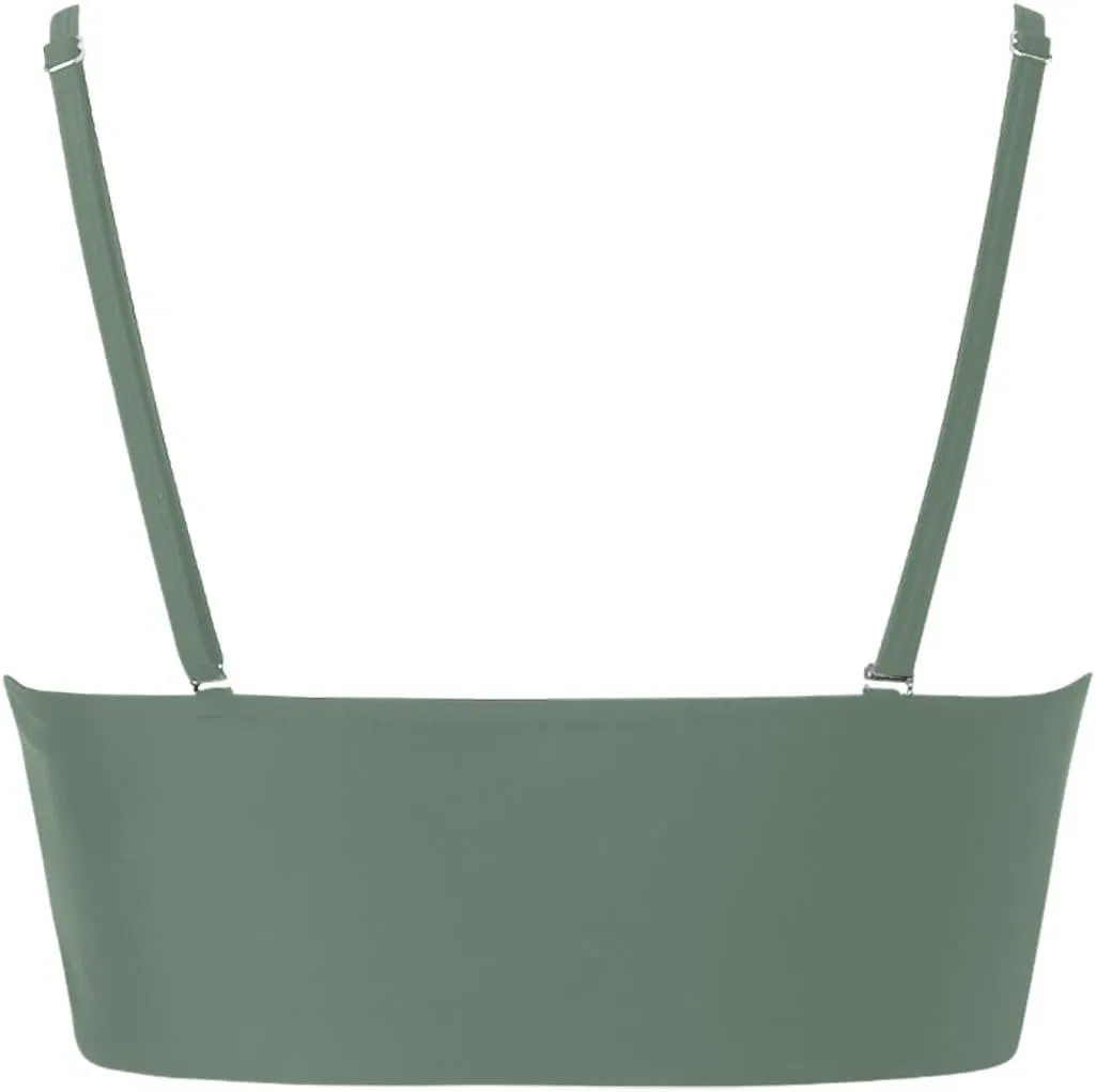 Женский бикини-топ бандо без бретелек Solid, Green — фото 3