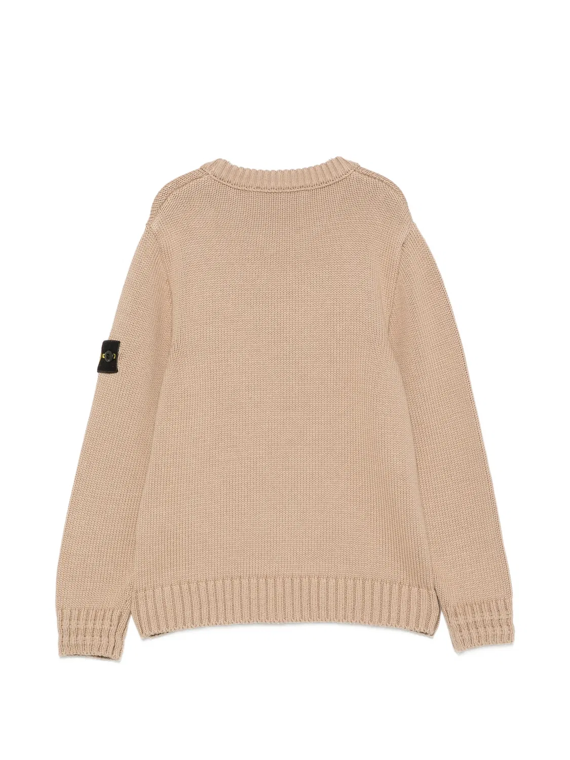 Свитер с отделкой в рубчик и нашивкой-логотипом Stone Island Junior, нейтральные цвета — фото 2