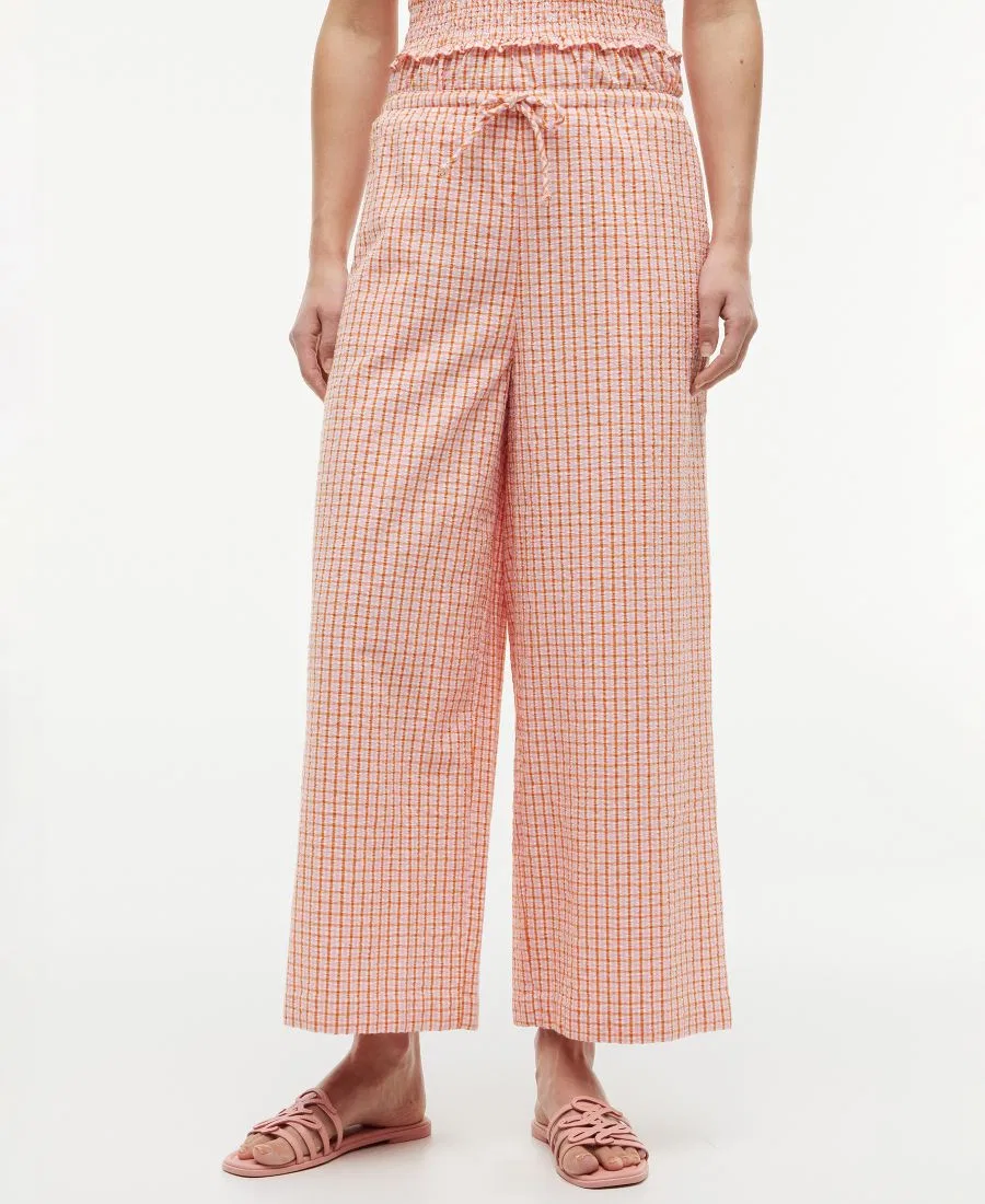 Брюки прямого кроя из жатого хлопка, с завязкой Tommy Hilfiger, Gingham Biscuit