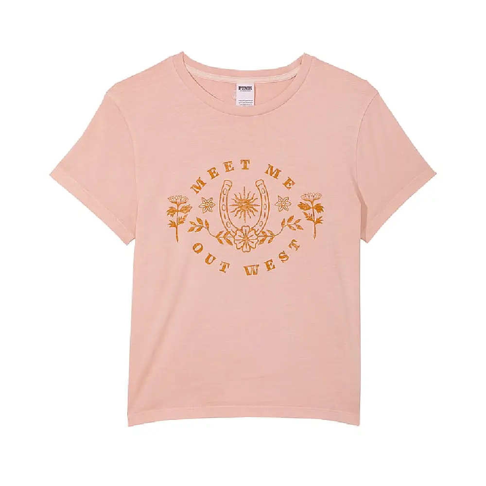 

Футболка Victoria's Secret Pink Cotton Short-sleeve, светло-розовый