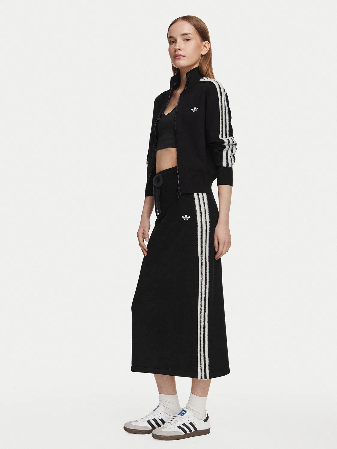 Женская юбка миди приталенного кроя Adidas, черный — фото 2