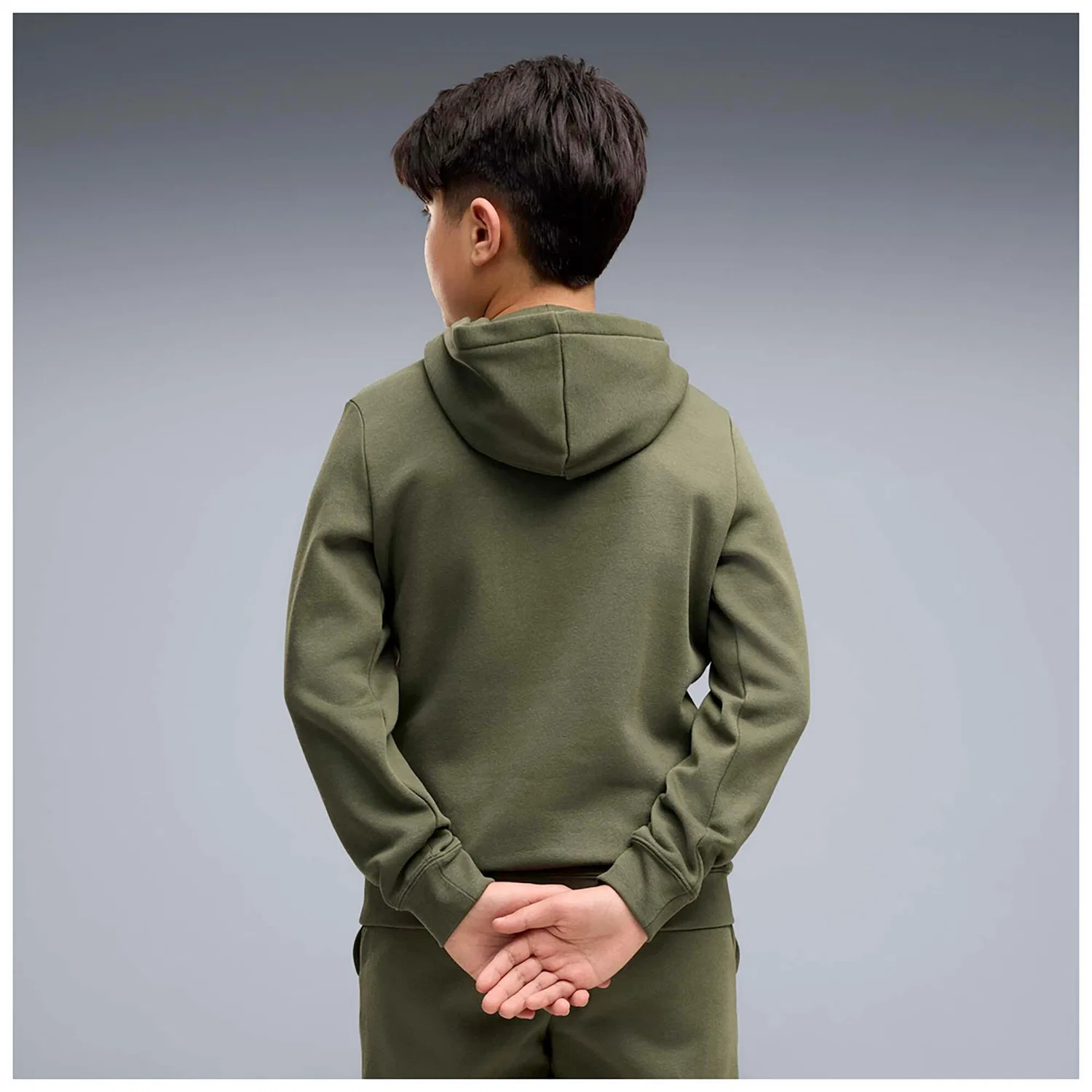 Детское худи с капюшоном Puma Ess Small No.1 Logo Centered Hoodie Fl B, Grun — фото 3