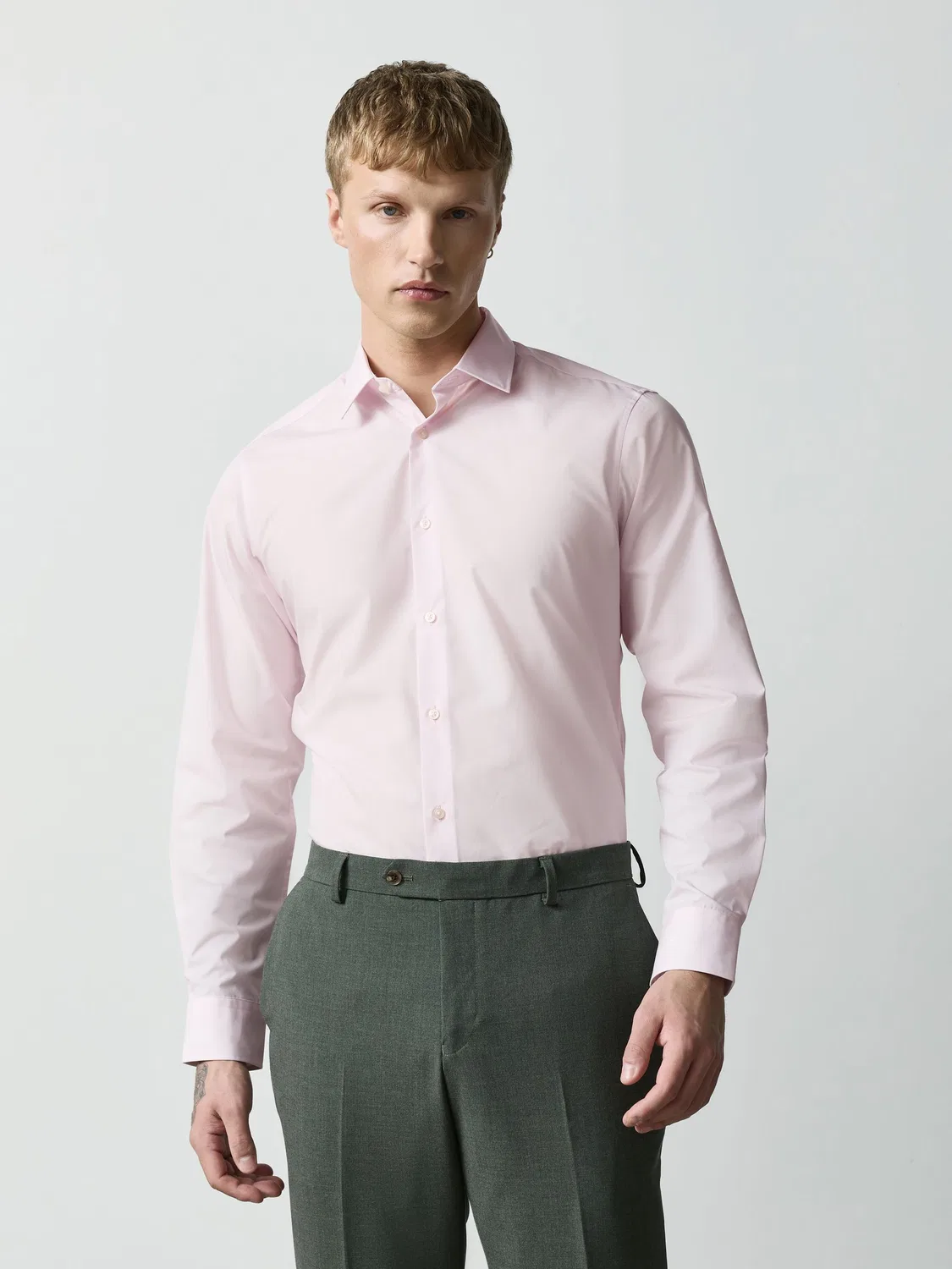 Next Разноцветные оксфордские рубашки Smart Slim Fit с одной манжетой, 3 пары простых в уходе — фото 4