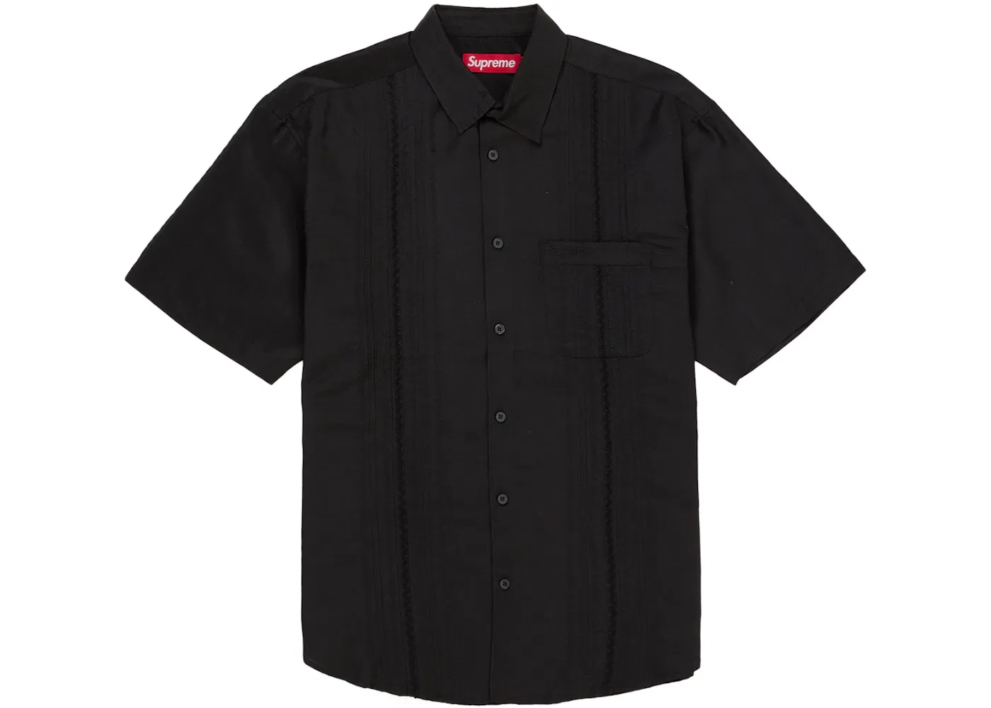 Мужская рубашка с защипами Supreme Pintuck S/S, черный