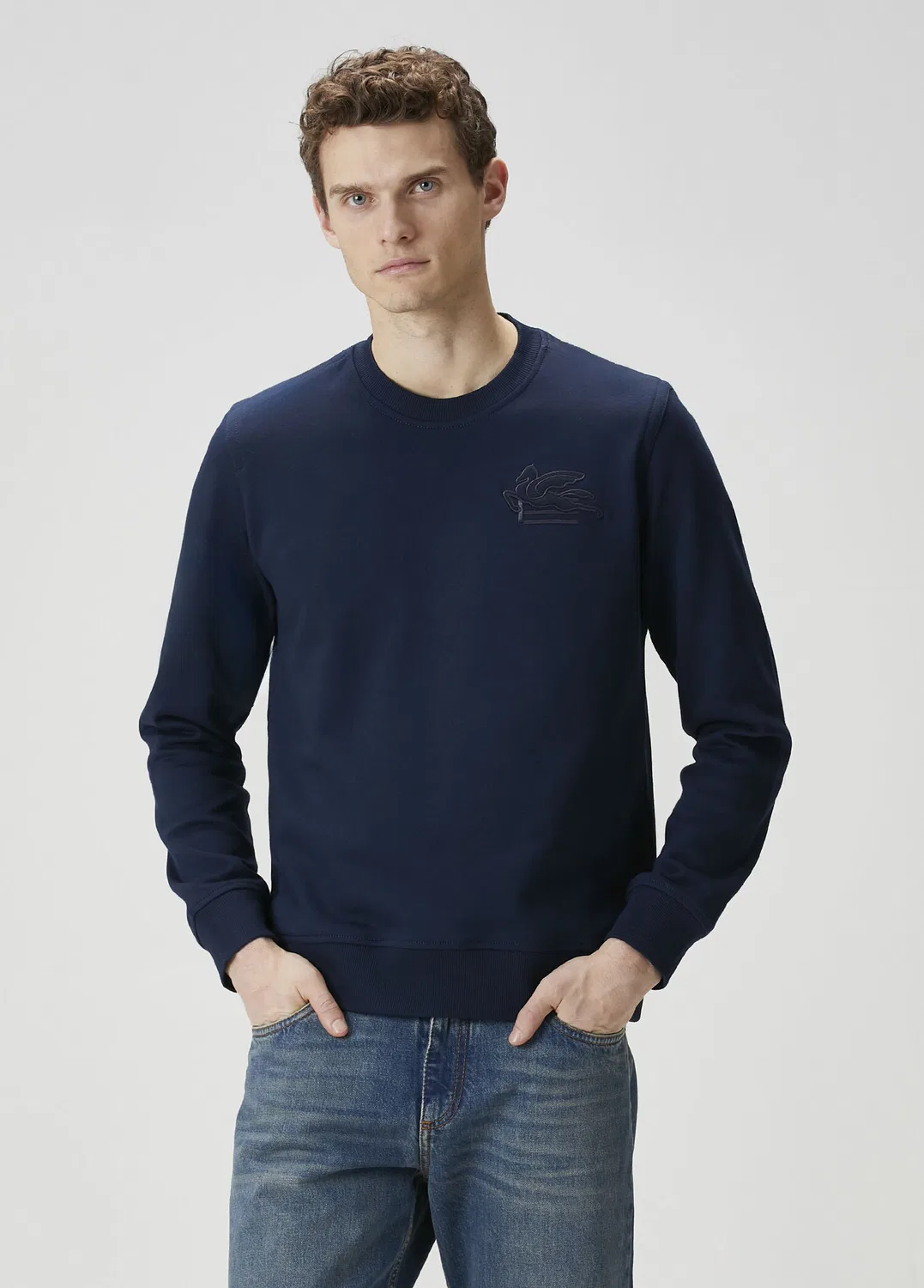 Свитшот Etro Lacivert Logo Nakışlı, navy