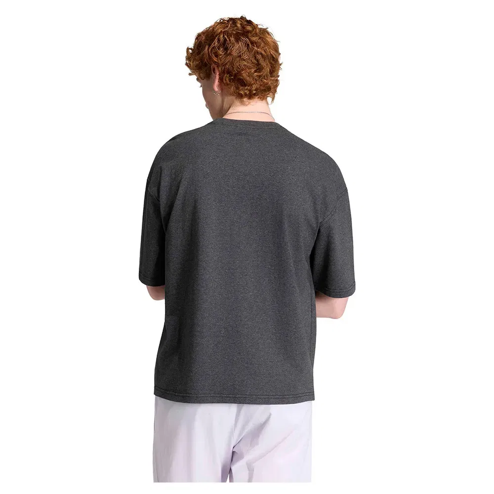 Мужская футболка свободного кроя Trefoil Essentials Melange Loose Cropped Adidas Originals, Grey — фото 2