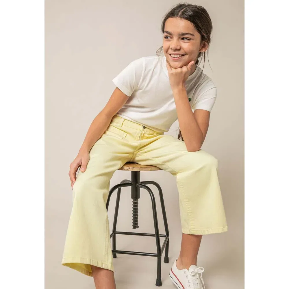 Детские джинсы для девочек с прямым кроем Liloo Deeluxe, Yellow — фото 4