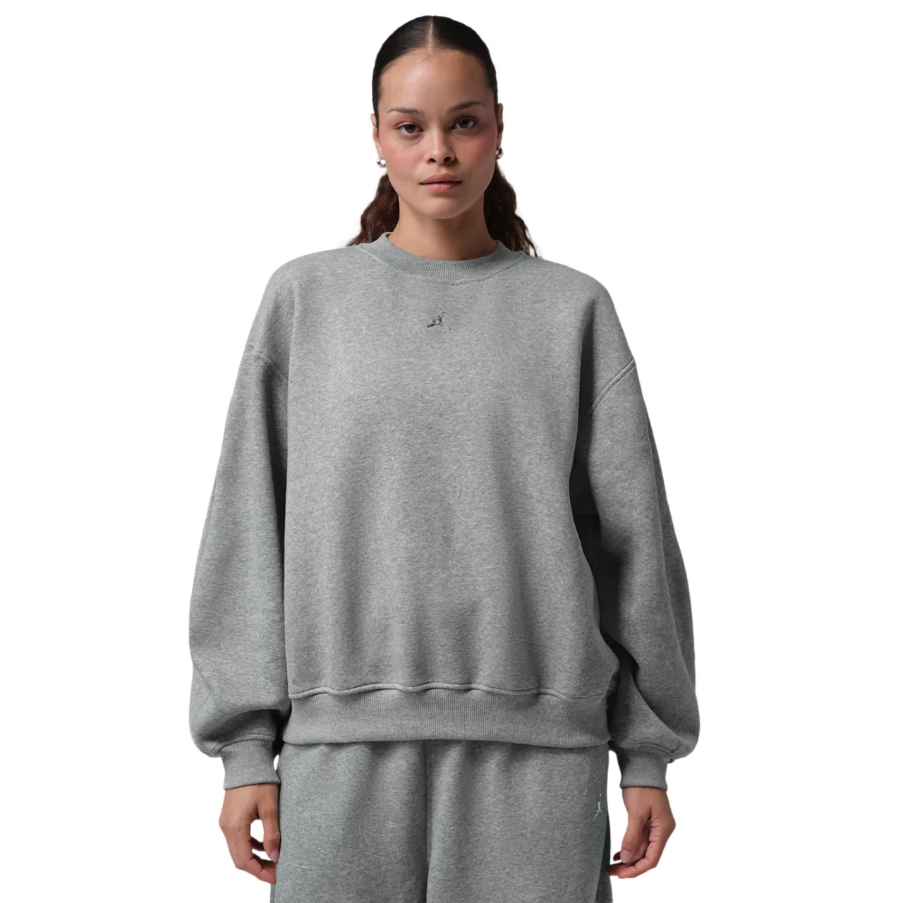 Женский свитшот с регланом, из футера, Jordan Brooklyn Fleece BB Pullover Hoodie, Jordan, Dk Grey Heather