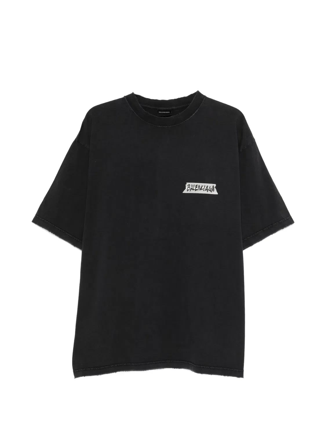 Футболка с эффектом изношенности Balenciaga, черный