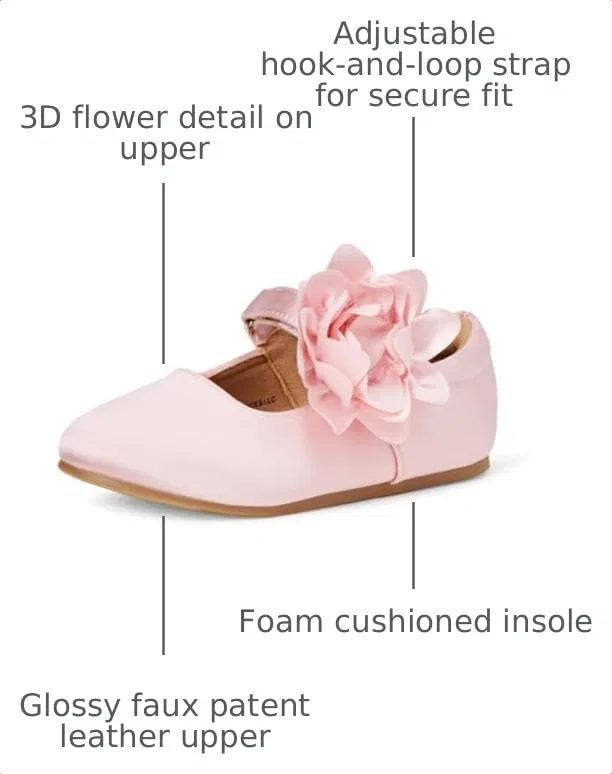 Детские туфли Мэри Джейн для девочек Amazon Essentials, Pink Satin — фото 2
