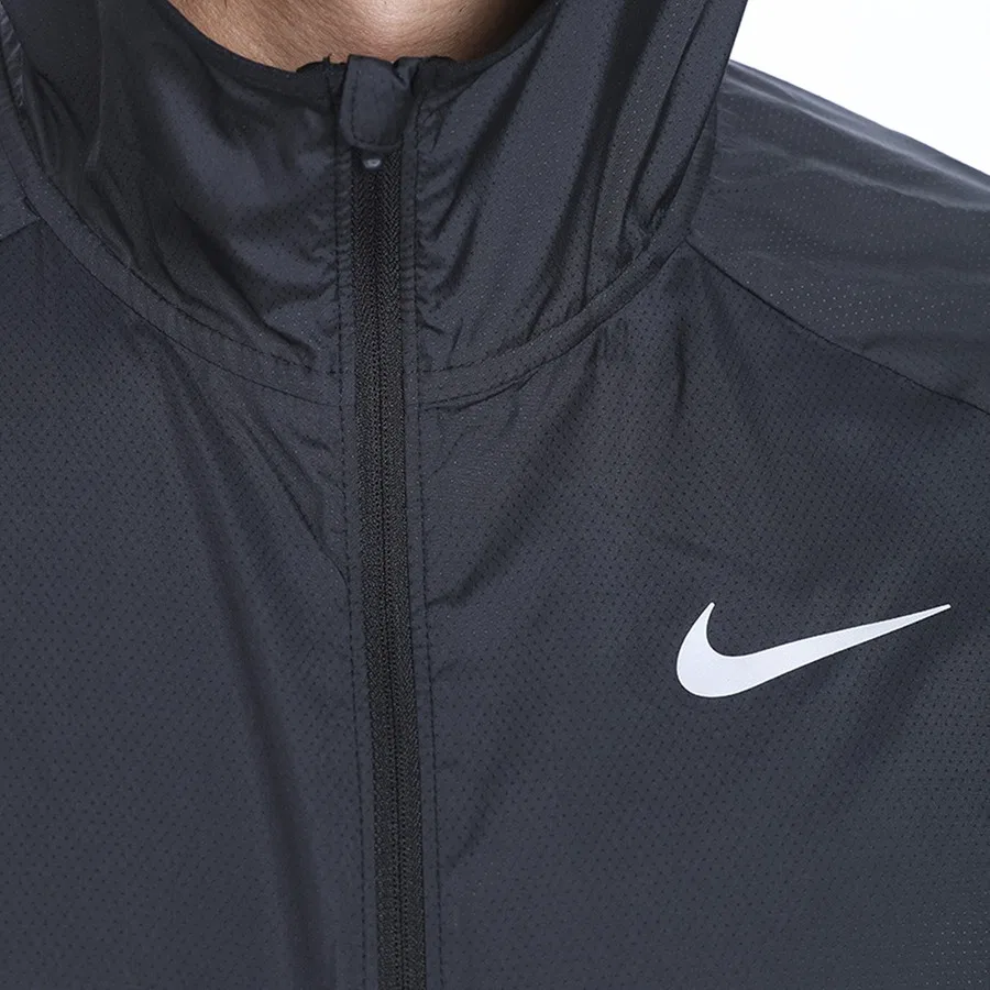 Мужская ветровка Nike Essential с капюшоном, Черный — фото 3