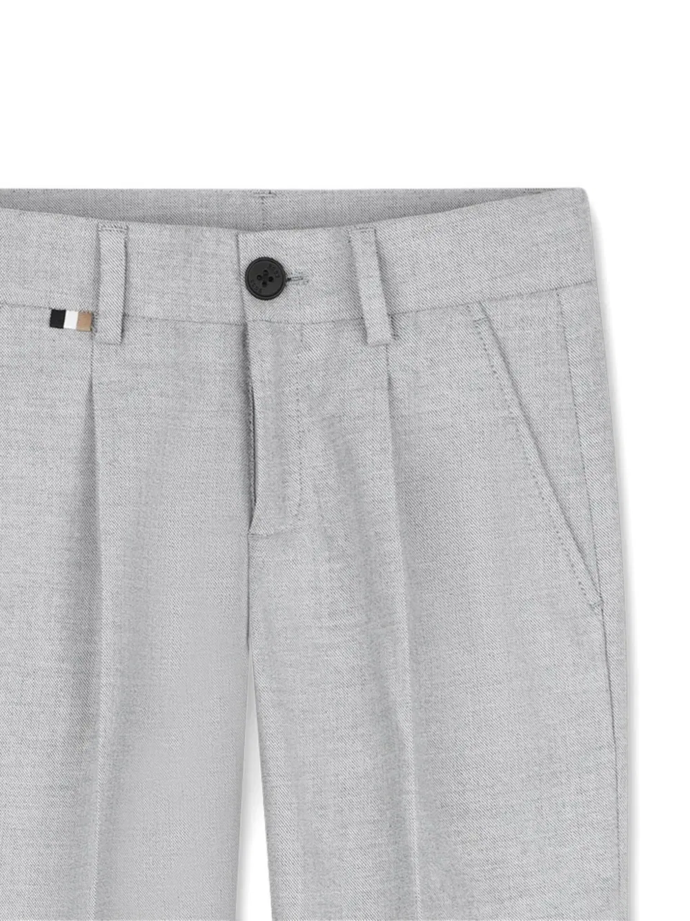 Брюки строгого кроя со складками Boss Kidswear, серый — фото 3