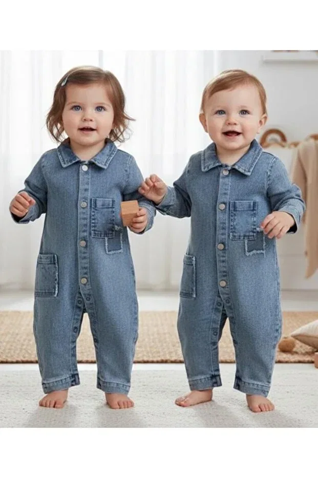Детский джинсовый комбинезон с длинным рукавом Altintaş Baby, Jeans