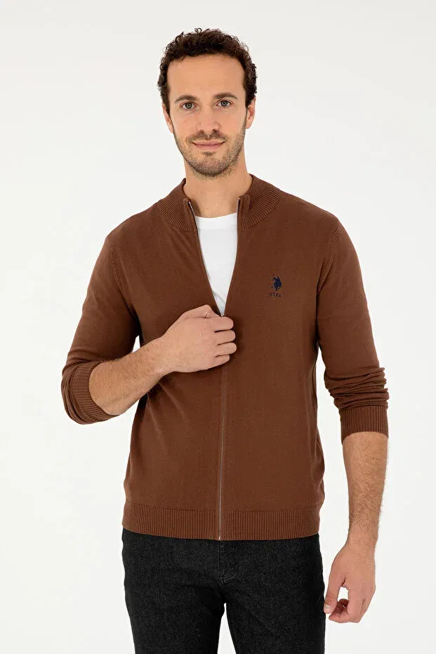 Мужской кардиган с длинным рукавом Basics U.S. Polo Assn., Brown
