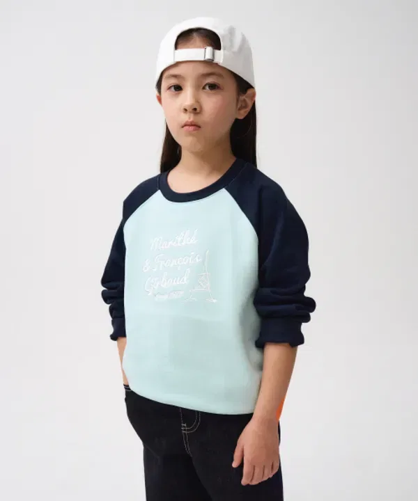 Свитшот детский с цветными вставками реглан, Marithé Kids, navy