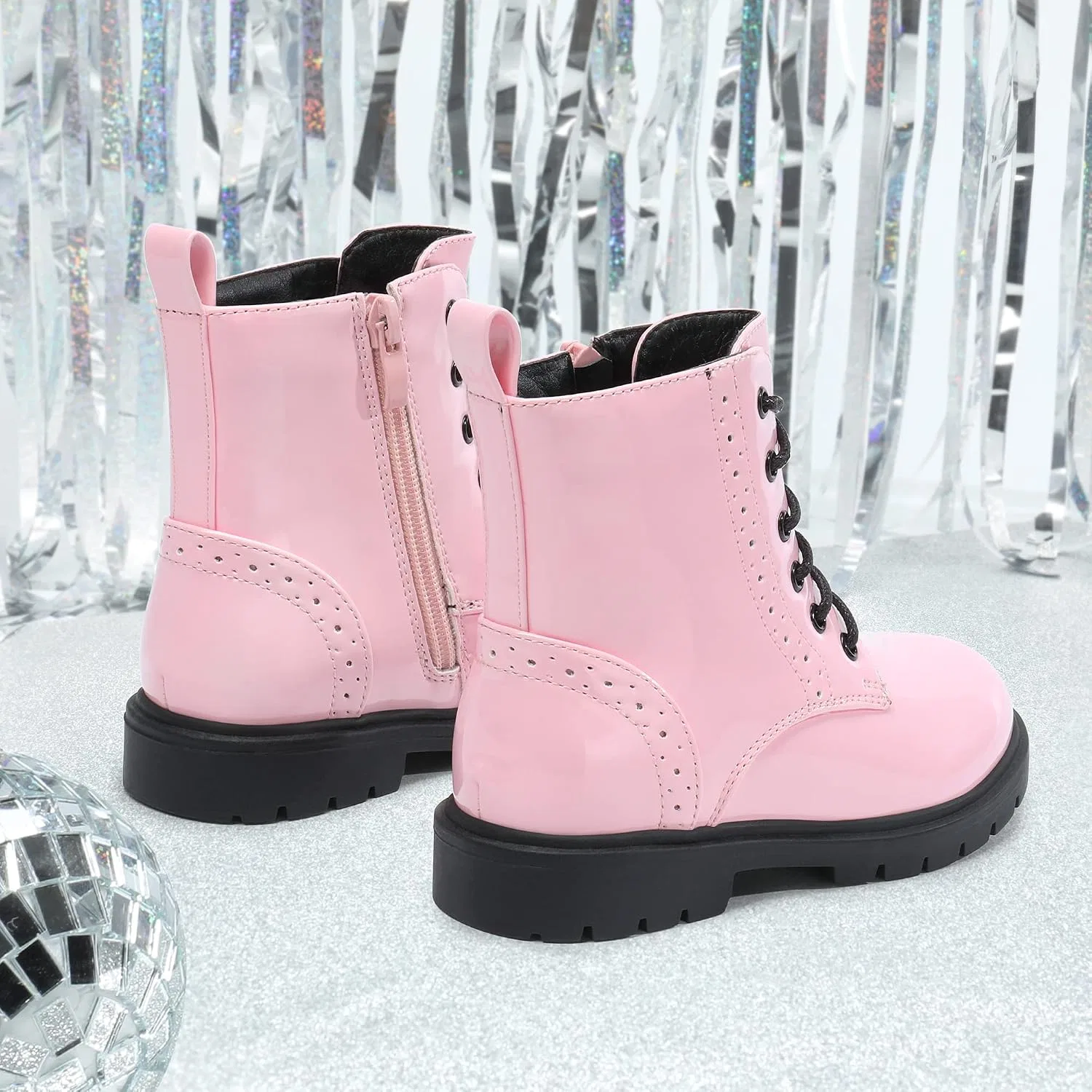 Детские ботинки для девочек с молнией DREAM PAIRS, Pink — фото 2
