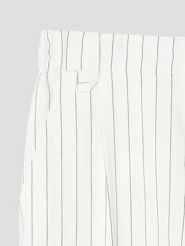 Чиносы прямого кроя с жаккардовым полосатым узором, модель Le Pantalon Croisiere JACQUEMUS, White — фото 4