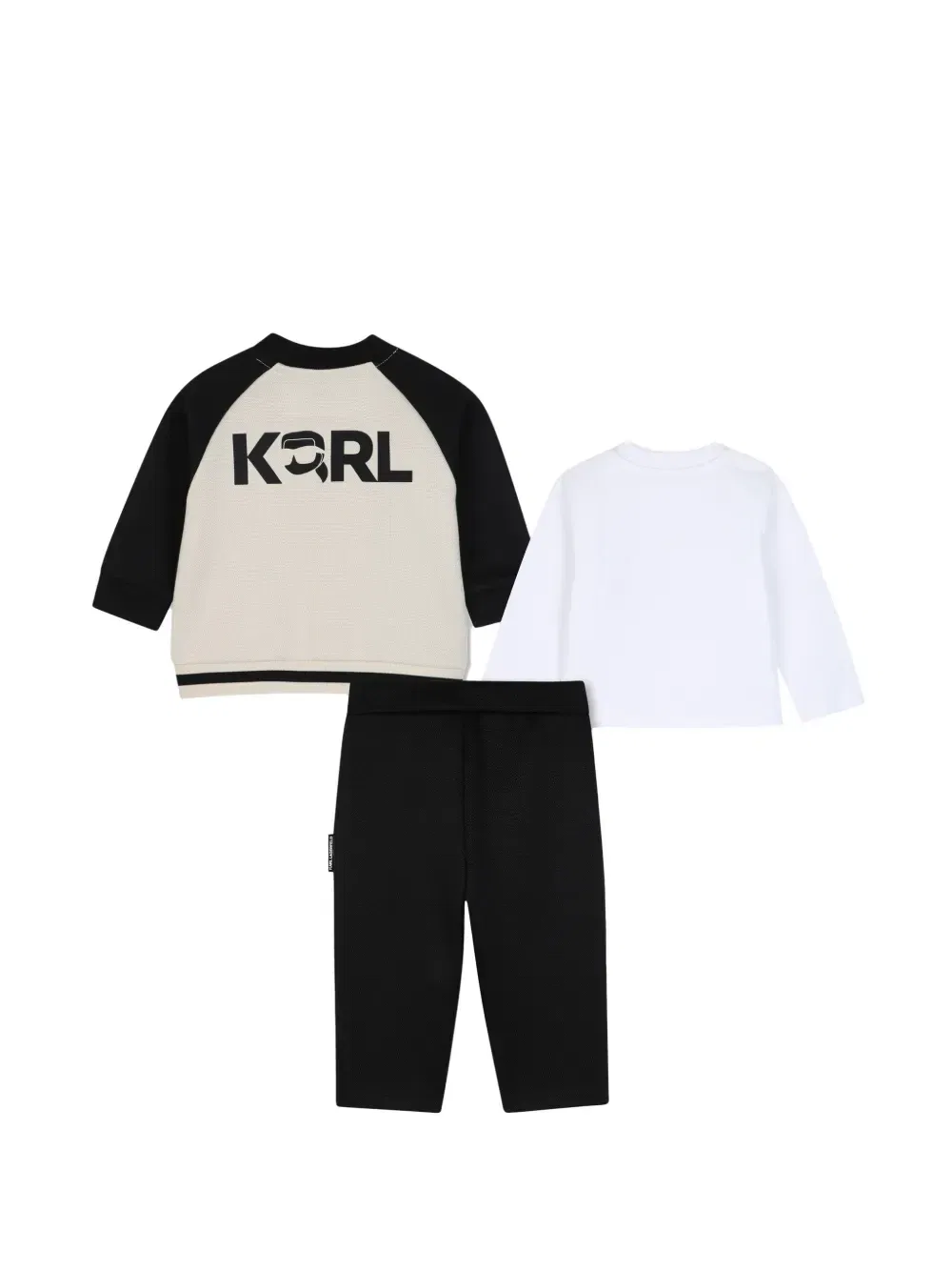 Спортивный костюм с логотипом Karl Lagerfeld Kids, бежевый — фото 2