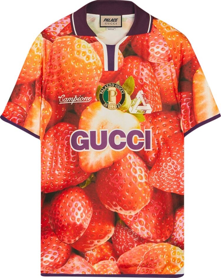 

Футболка Gucci x Palace Printed Football Technical Jersey T-Shirt Red, красный