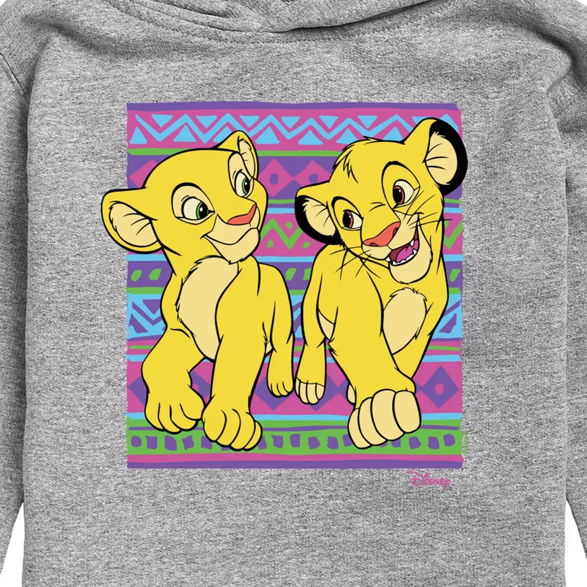 Детское худи для мальчиков с принтом The Lion King Simba Nala Pattern, Athletic Heather — фото 2