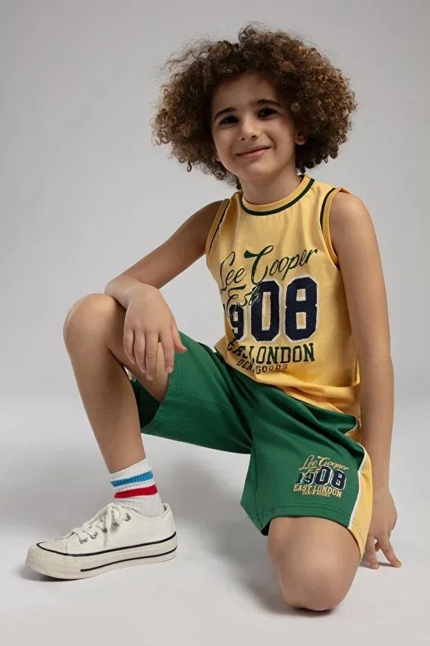 Детская майка для мальчиков хлопковая Lee Cooper, Yellow — фото 4
