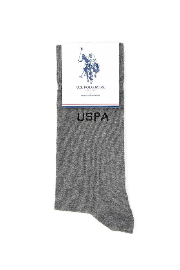 Мужские носки с принтом 2 шт U.S. Polo Assn., Gray Melange — фото 4
