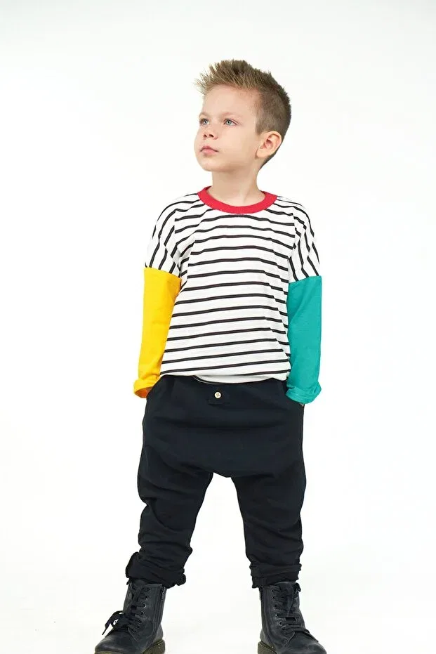Детские свитшот для девочек с длинным рукавом Catz Kids, Black White Yellow Green — фото 2
